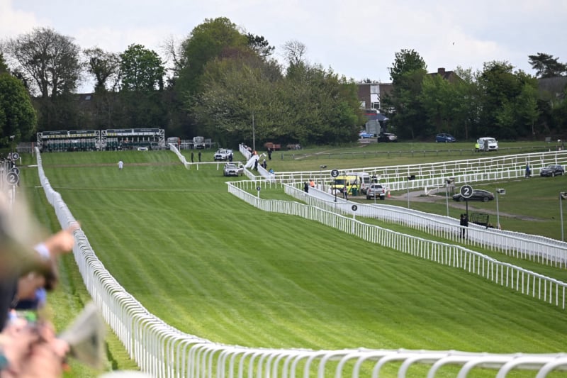 looking down the course